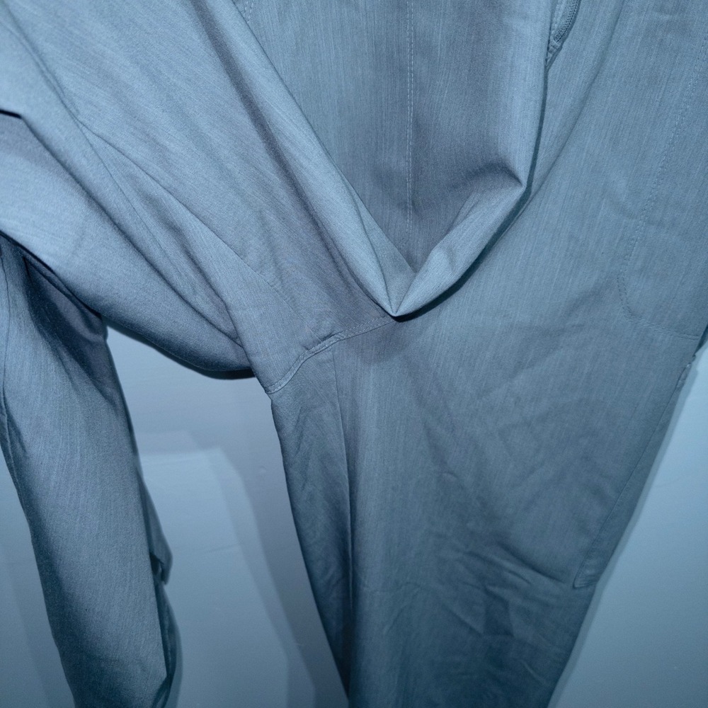 New Beyond Scrubs Heather Light Gray Beyond Happy 7-Pocket Cargo Jumpsuit Large - Picture 7 of 11